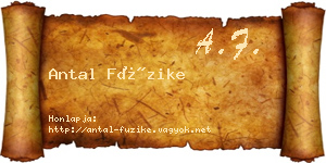 Antal Füzike névjegykártya